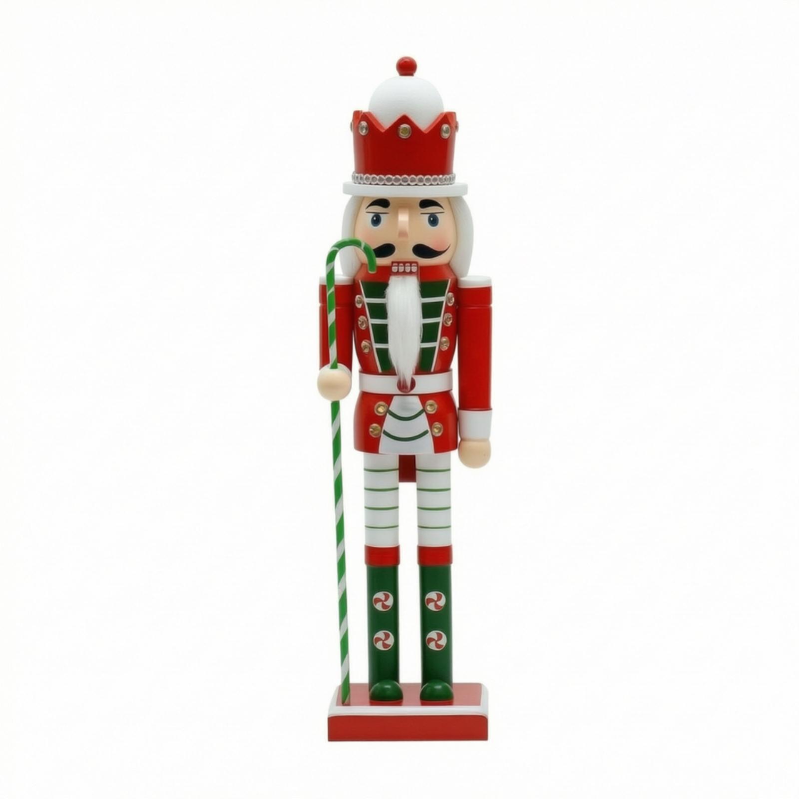 Nutcracker Figurine - ตุ๊กตาไม้ทหารรักษาประตูคริสต์มาสสำหรับตั้งโต๊ะ ตกแต่งด้วยการลงสี
