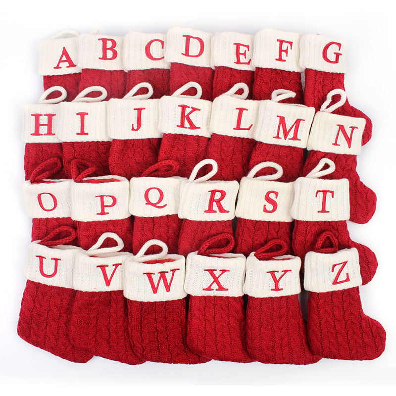 ถุงเท้าถักลายตัวอักษรเกล็ดหิมะ - Christmas Stocking Hanging บทวิจารณ์และราคา
